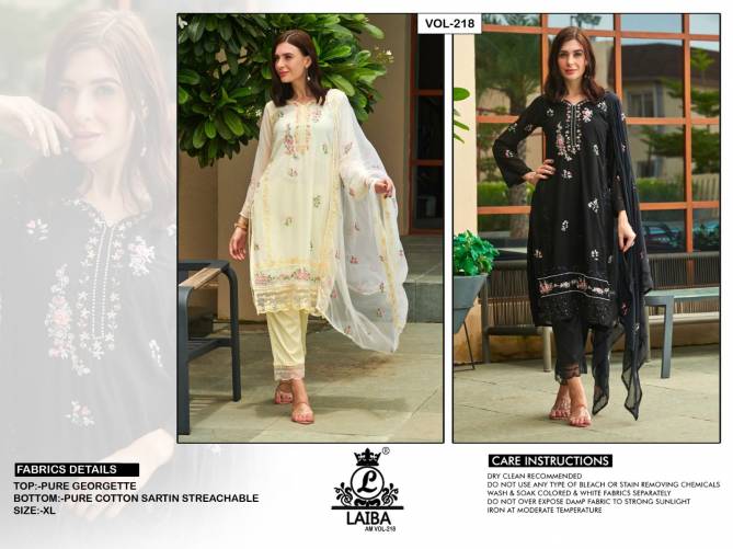 Laiba Am Vol 218 Georgette Readymade Pakistani Suits Catalog